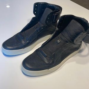 Gucci high top with leather strap sneakers size 13